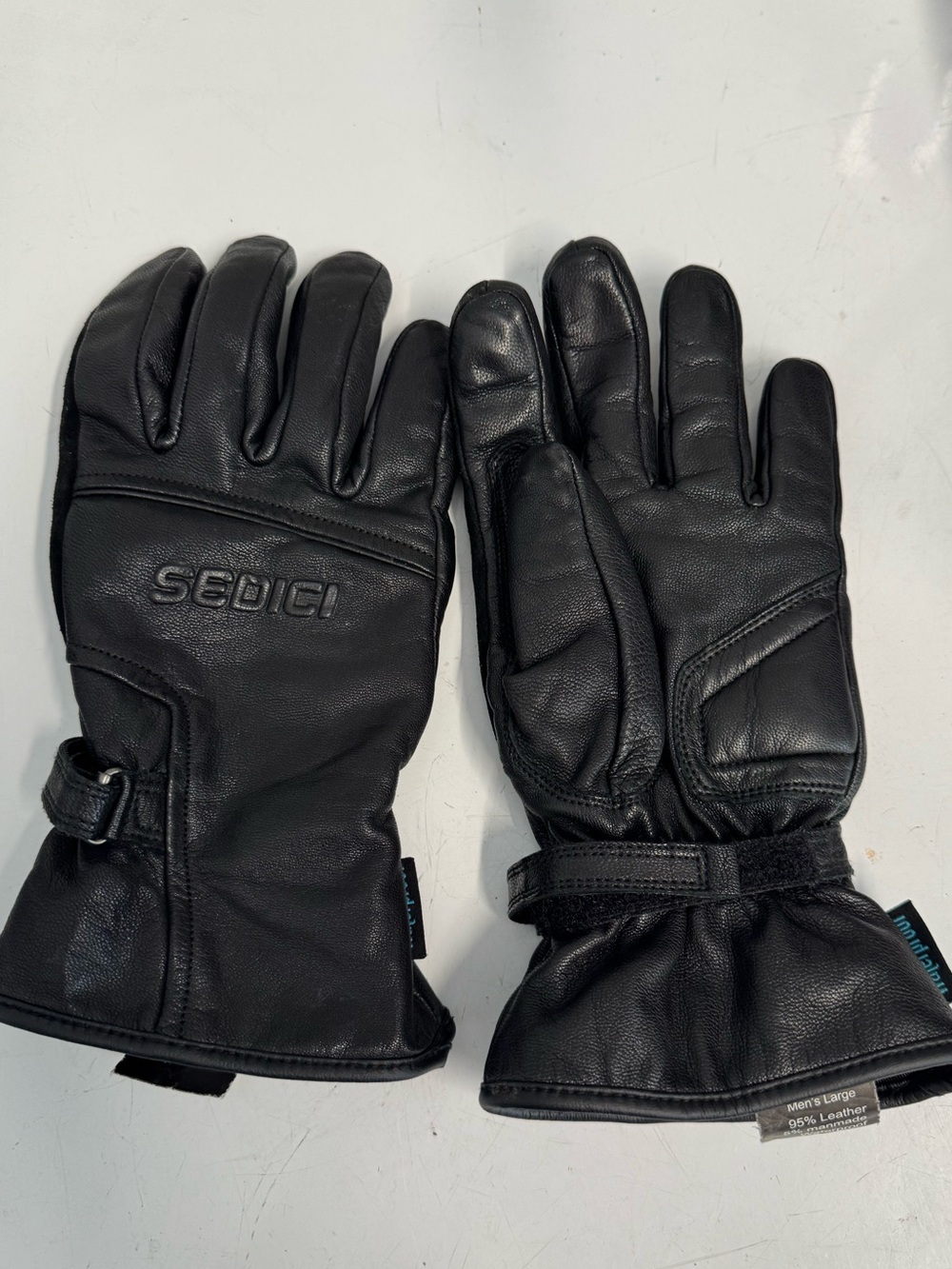 Sedici Black Leather Motorcycle Gloves